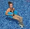 47" Blue Foldable Flip & Float Swimming Pool Lounger Raft